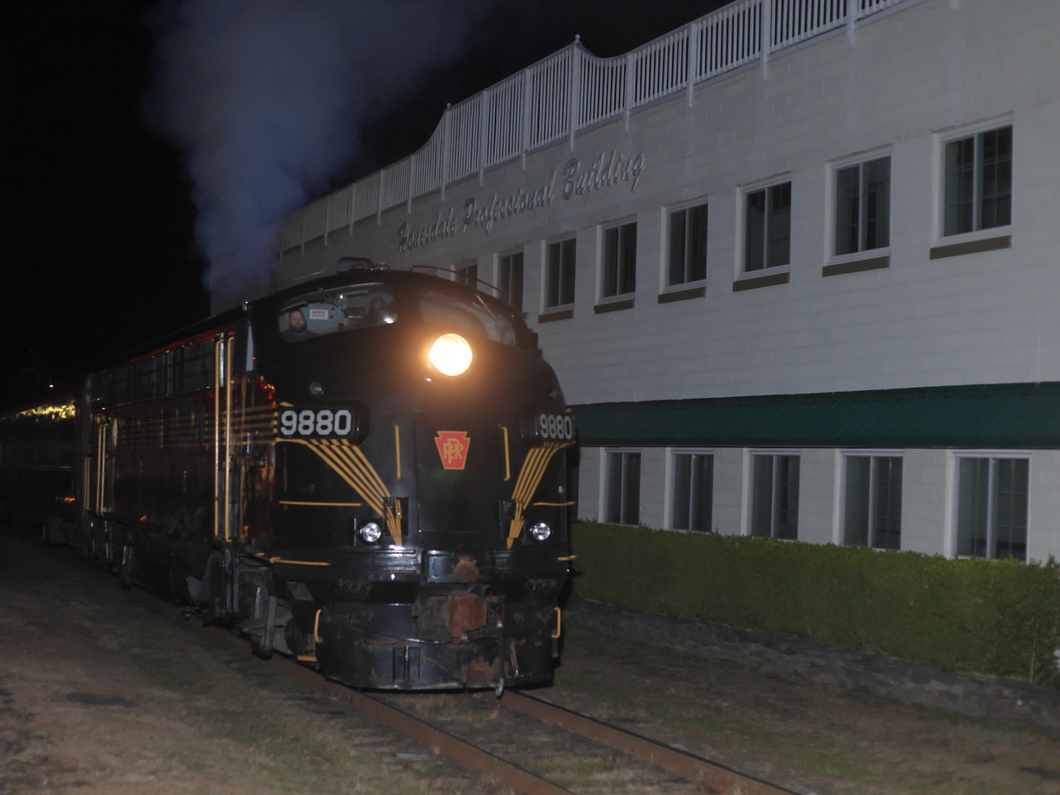 The Stourbridge Line was running its holiday excursion train, which briefly held up the rear of the parade. As I was close to the tracks and using flash, I was able to catch the engine...